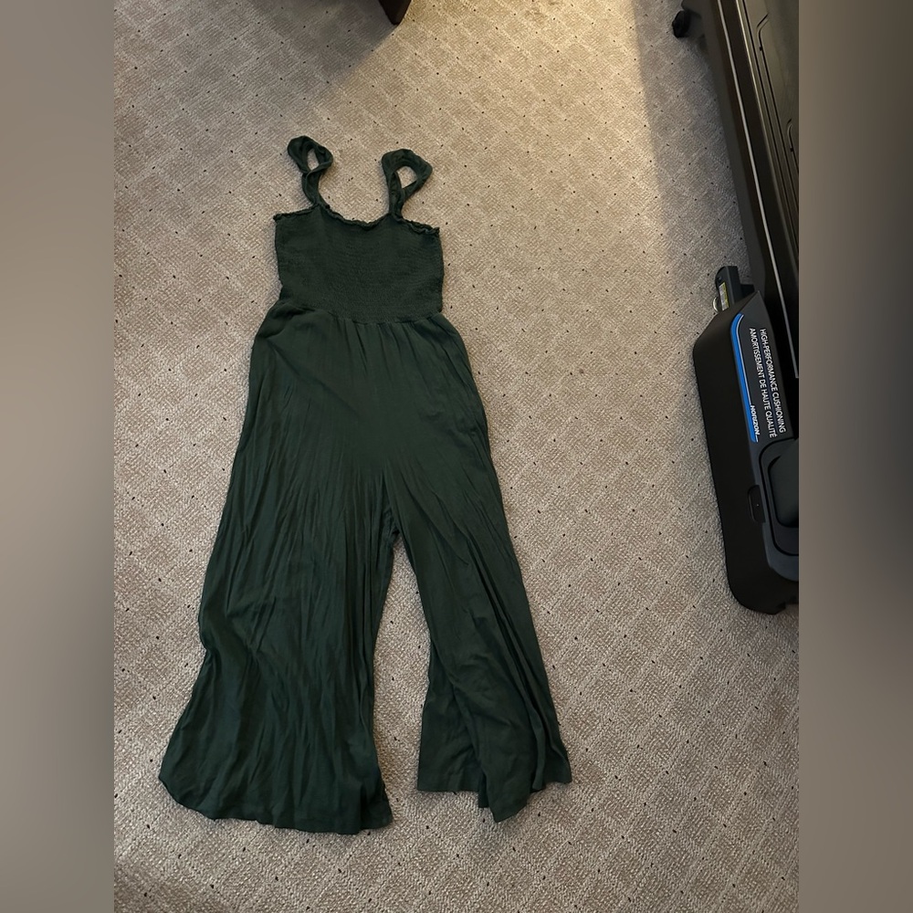 Aerie Dark Green Cotton Jumpsuit